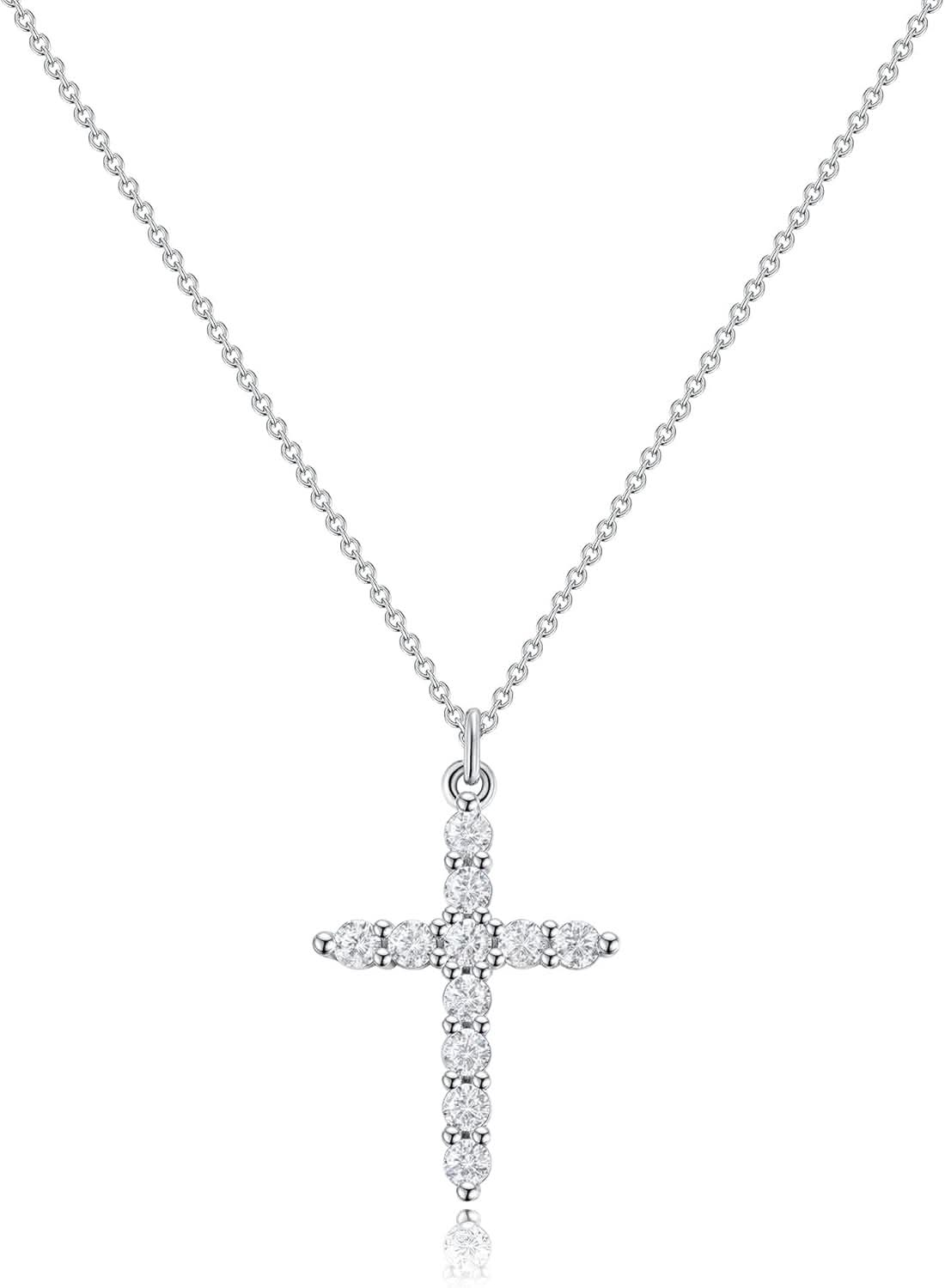 Elegant 18K Gold Cubic Zirconia Cross Necklace