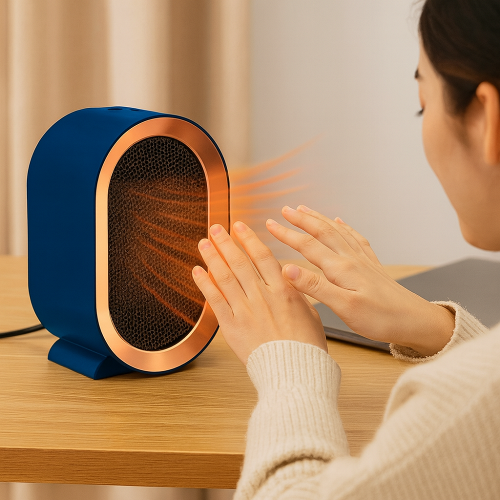 Portable Electric Heater Energy Efficient with Fast Heating - Compact, Quiet, Ideal for Home and Office