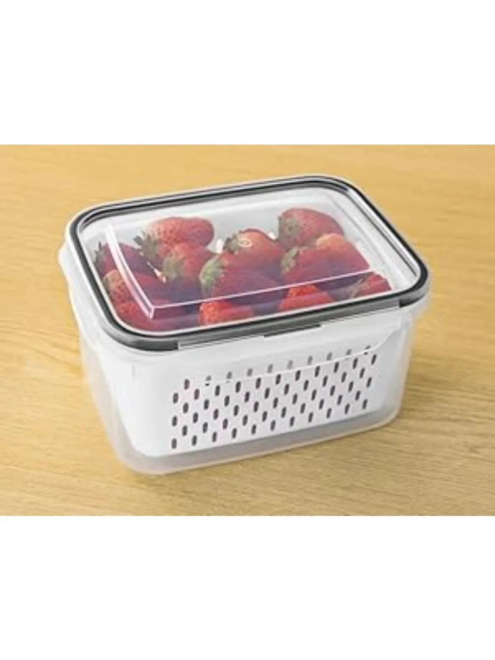 6Set of large-capacity refrigerator fruit preservation containers,Comes with a detachable drain basket,Sealed food storage conta