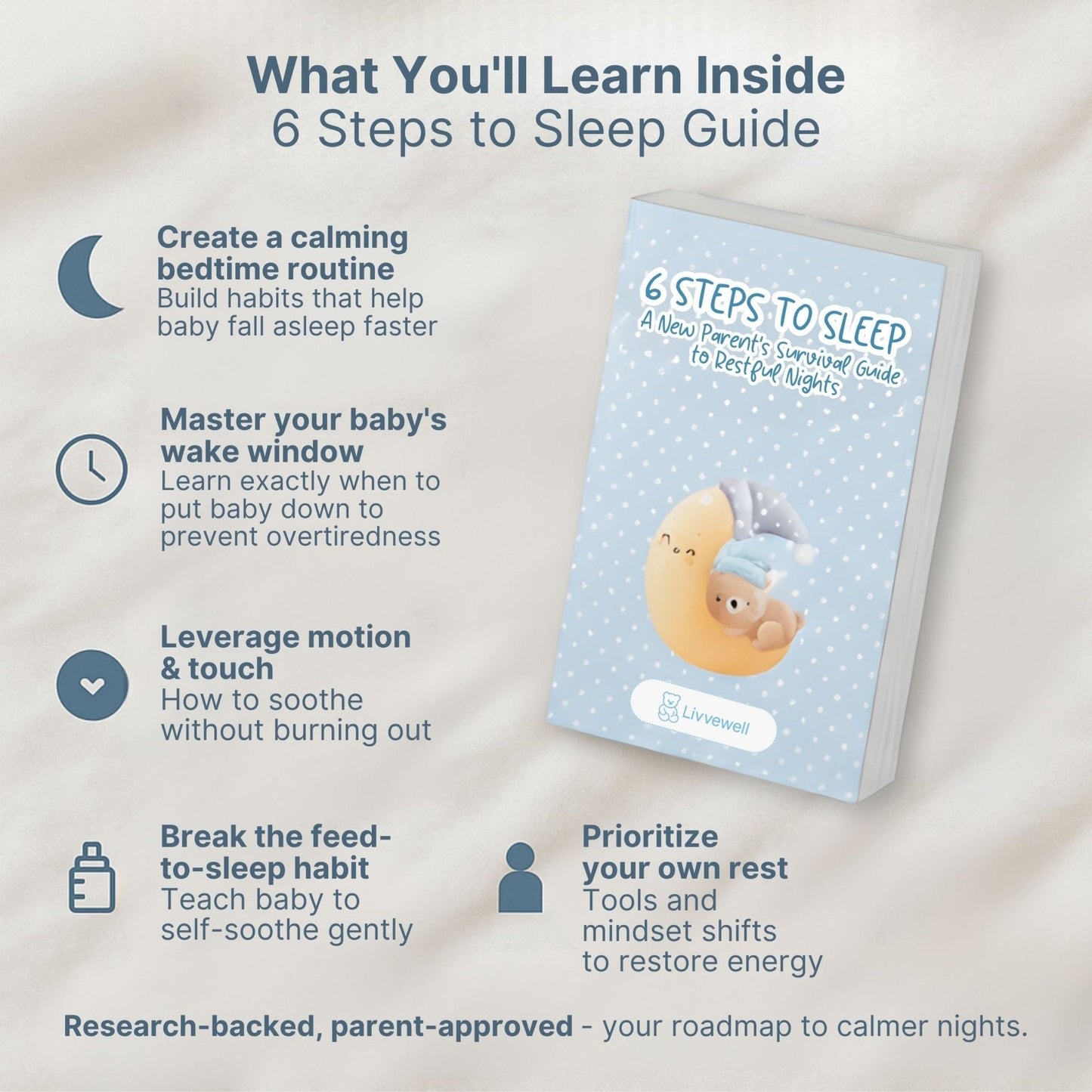 6 Steps to Sleep™ | A New Parent’s Guide to Restful Nights