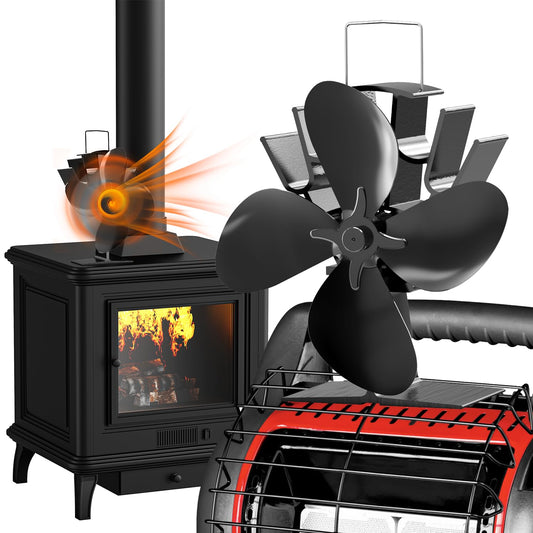 4-Blade Stove and Fireplace Fan for Wood/Fireplace