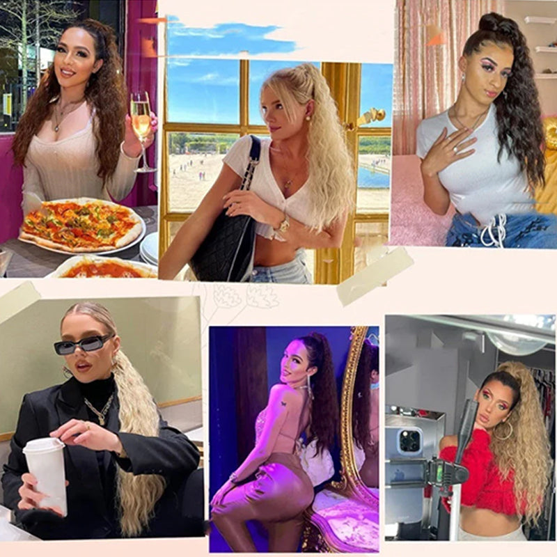 Water ripple ponytail wig