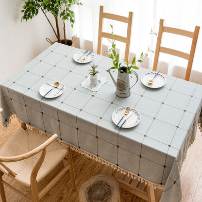 Waterproof Oil-resistant Rectangular Tablecloth Cotton Linen Wrinkle-resistant Tablecloth for Kitchen Dining Room Buffet Party