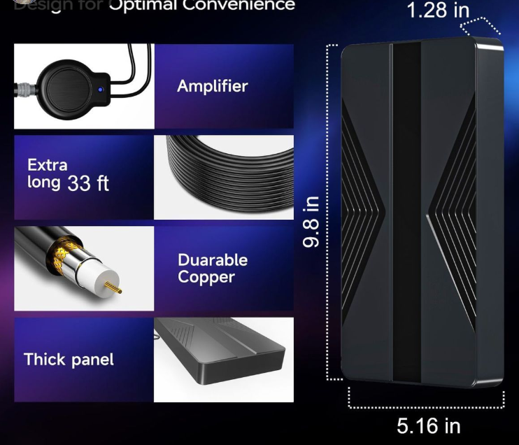 Indoor HDTV Antenna with Stand