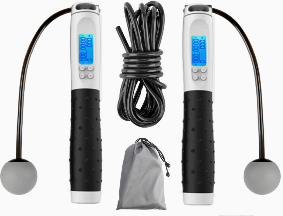 Digital skipping rope with calorie counter