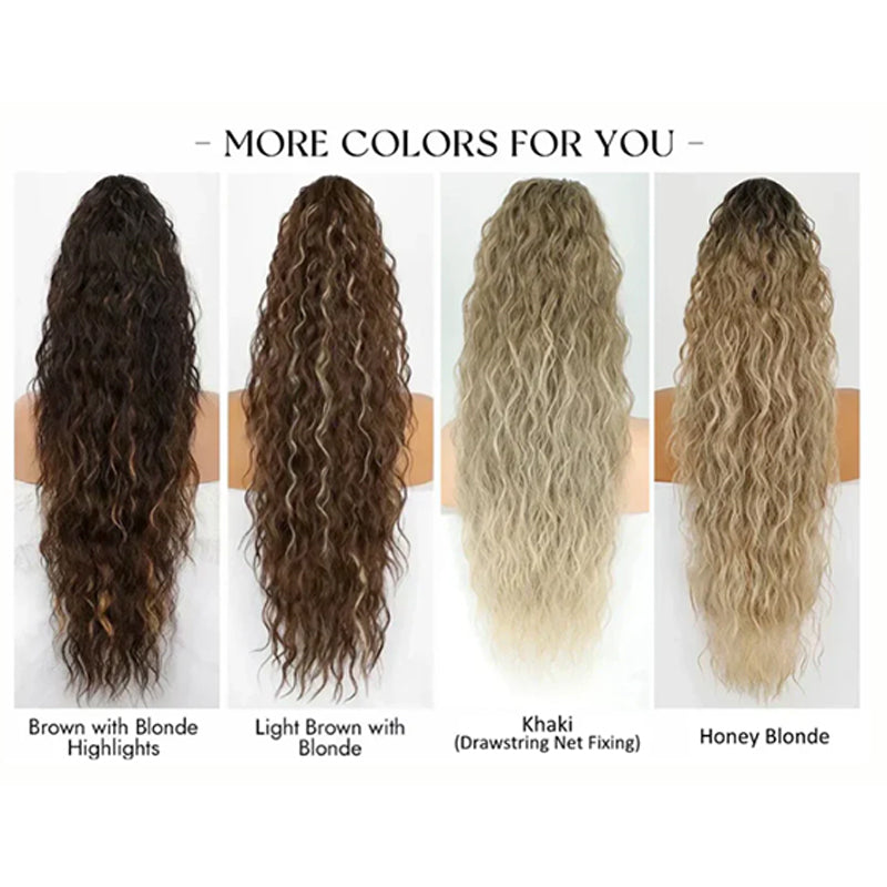 Water ripple ponytail wig
