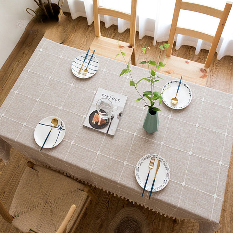 Waterproof Oil-resistant Rectangular Tablecloth Cotton Linen Wrinkle-resistant Tablecloth for Kitchen Dining Room Buffet Party