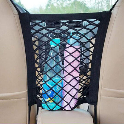 Stretchable Car Seat Divider & Storage Net with Pet Barrier