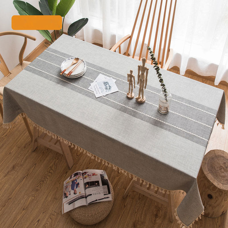 Waterproof Oil-resistant Rectangular Tablecloth Cotton Linen Wrinkle-resistant Tablecloth for Kitchen Dining Room Buffet Party