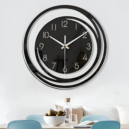 Modern Black Acrylic Wall Clock in Scandinavian Design 30 cm