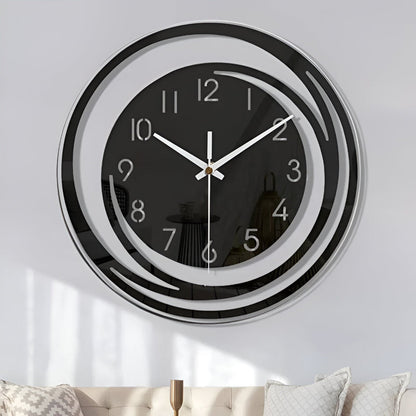 Modern Black Acrylic Wall Clock in Scandinavian Design 30 cm