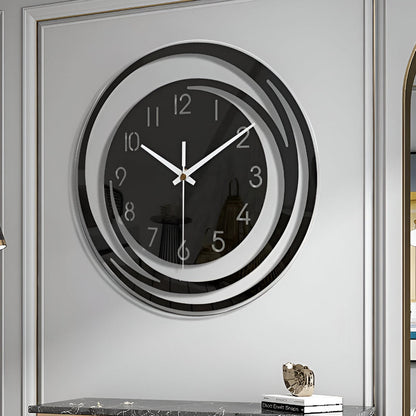 Modern Black Acrylic Wall Clock in Scandinavian Design 30 cm