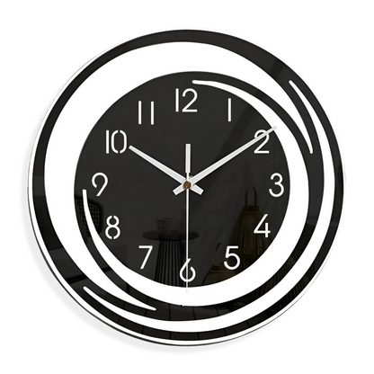 Modern Black Acrylic Wall Clock in Scandinavian Design 30 cm
