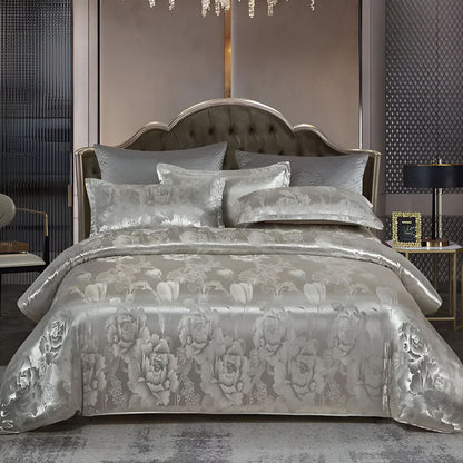 SILKLOFT – Elegant Satin Jacquard Bed Linen Set