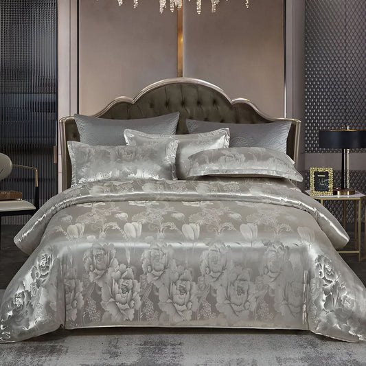 SILKLOFT – Elegant Satin Jacquard Bed Linen Set