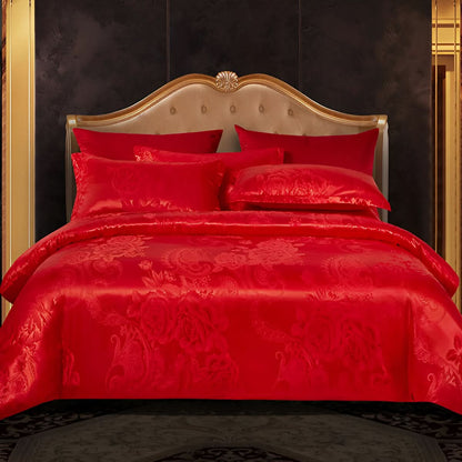 SILKLOFT – Elegant Satin Jacquard Bed Linen Set