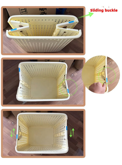 RollEase Foldable Laundry Basket – With Wheels, Compact & Durable for Easy Transport