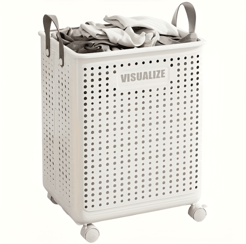 RollEase Foldable Laundry Basket – With Wheels, Compact & Durable for Easy Transport