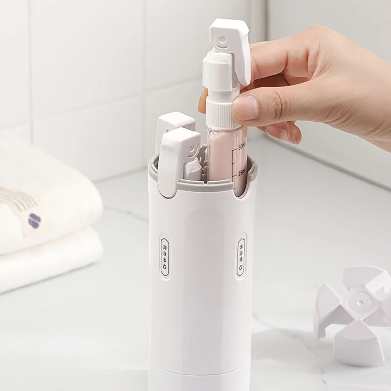 TravelFlow™ 4-in-1 Dispenser ✈️ — One Bottle, Four Essentials