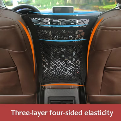 Stretchable Car Seat Divider & Storage Net with Pet Barrier