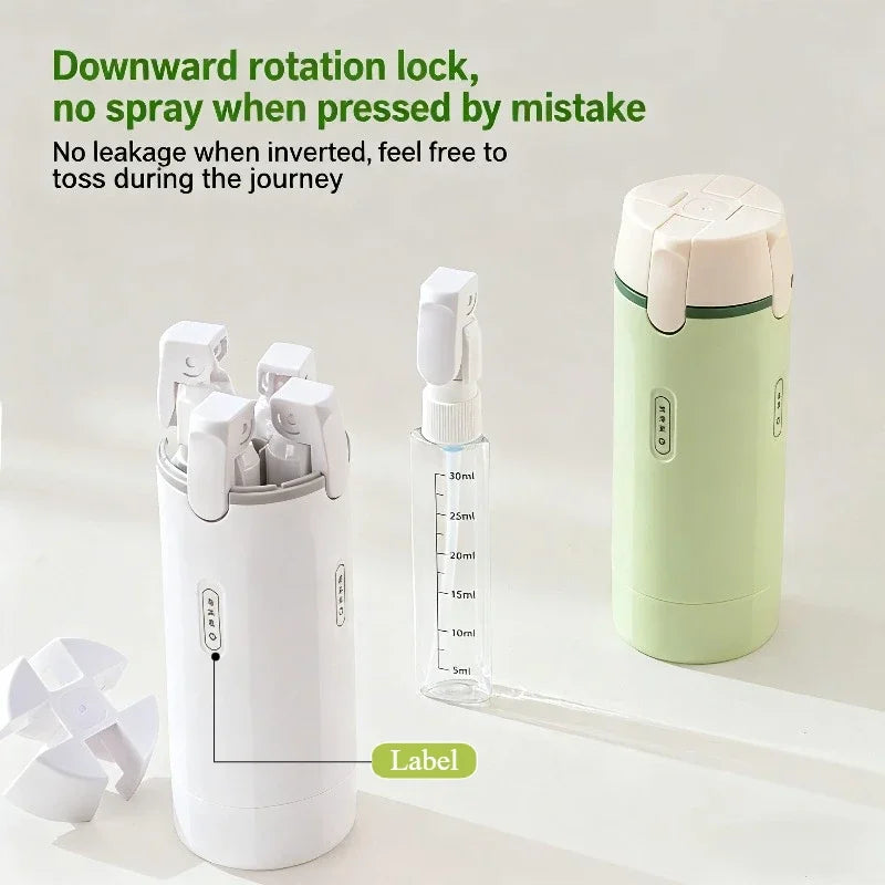 TravelFlow™ 4-in-1 Dispenser ✈️ — One Bottle, Four Essentials