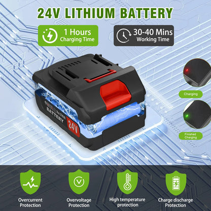 2-in-1 Cordless Electric Weed Trimmer & Lawn Edger — 650W Brushless, 24V Dual Battery