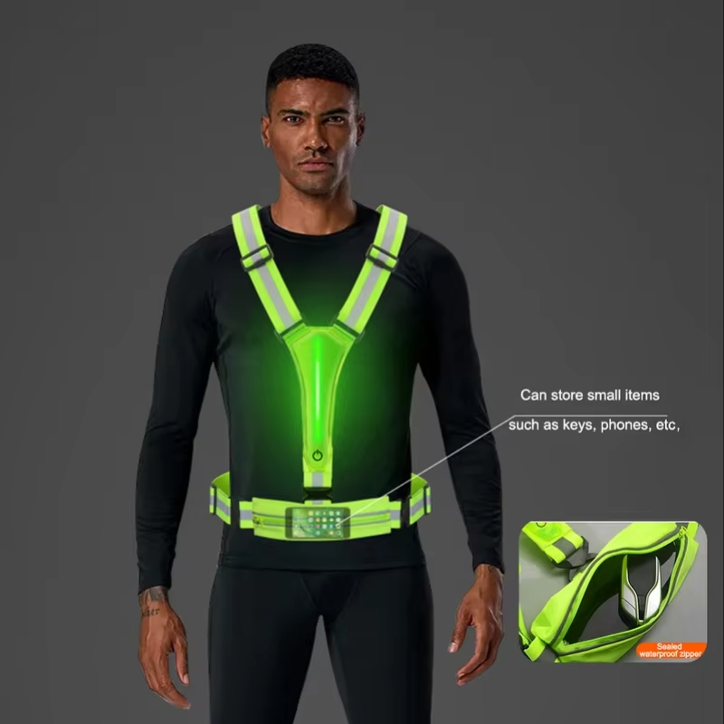 LED Reflective Safety Vest with Adjustable Straps