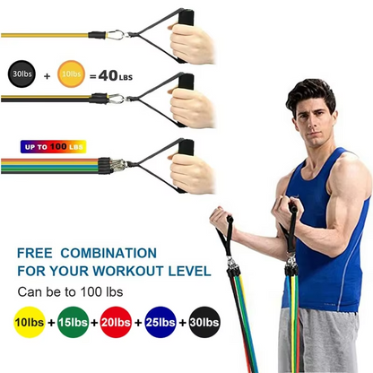 11-Piece TPE Resistance Band Set with Handles