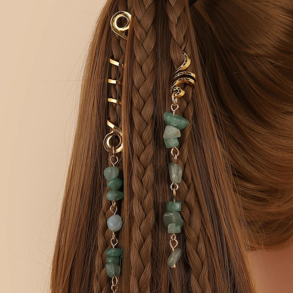 StoneCharm™ Hair Ring — Natural Beauty, Boho Vibes