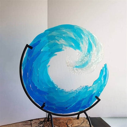 Glass Sculpture of Ocean Wave - AquaWave