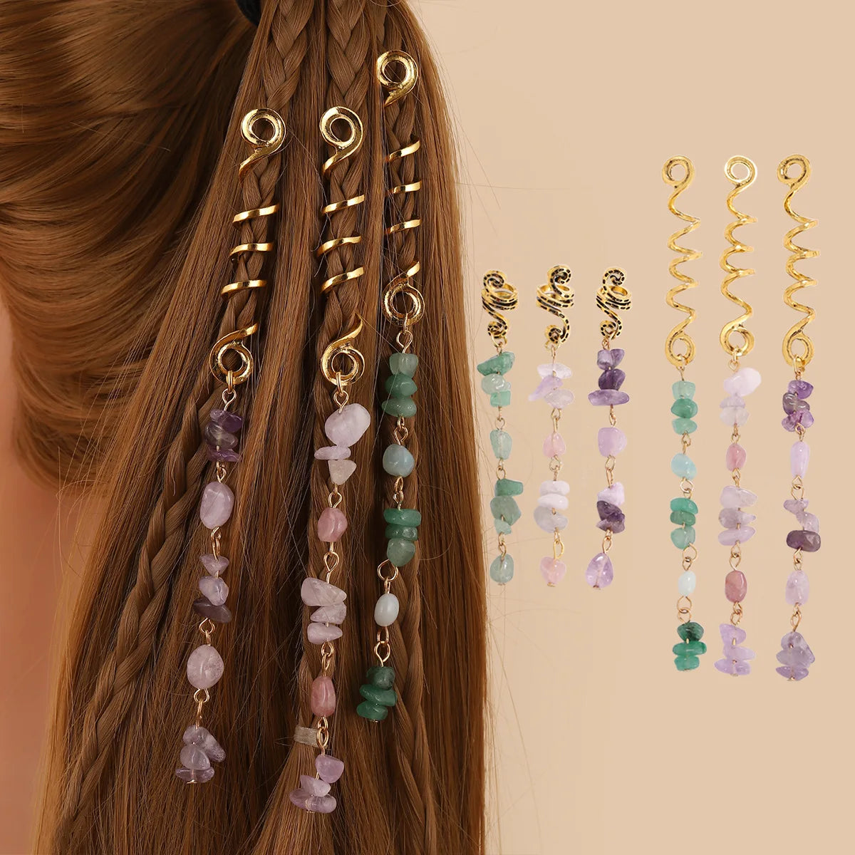 StoneCharm™ Hair Ring — Natural Beauty, Boho Vibes