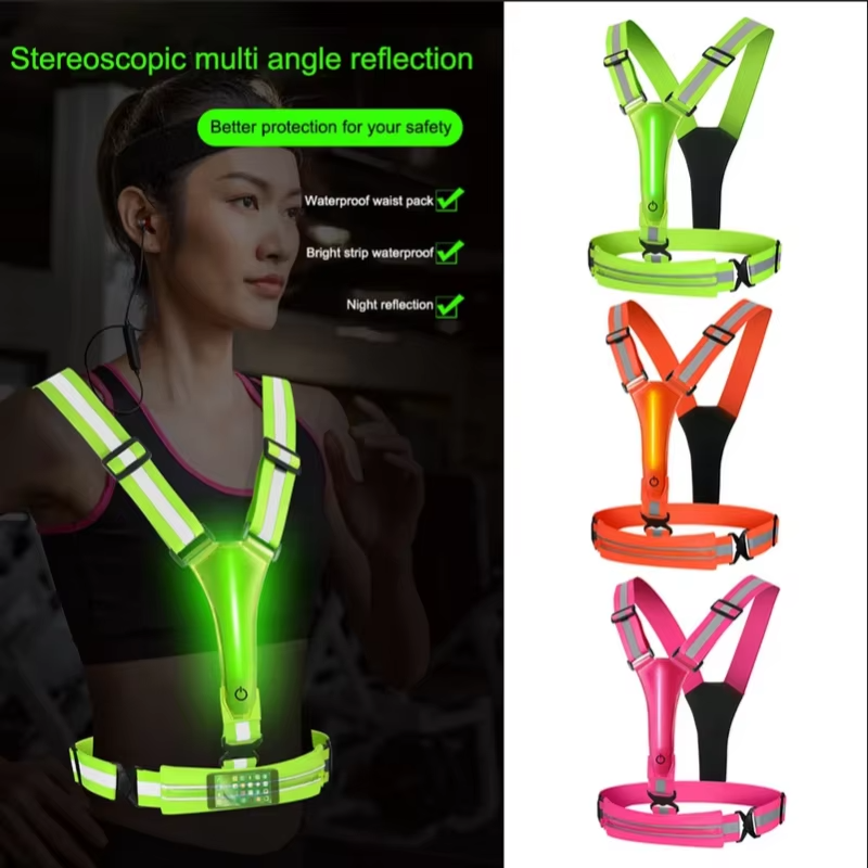 LED Reflective Safety Vest with Adjustable Straps