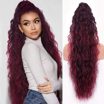 Water ripple ponytail wig