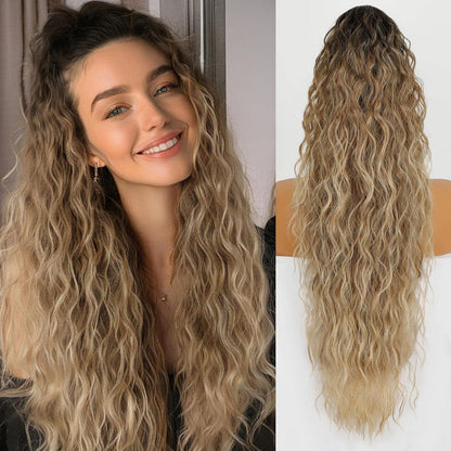 Water ripple ponytail wig