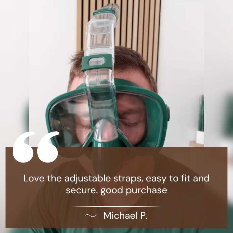 Foldable Snorkel Mask with Anti-Fog Lens and Adjustable Strap for Easy Underwater Exploration