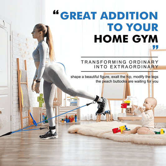 Resistance band set for full body training & rehab with handles, ankle strap & door anchor