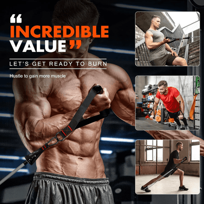 Resistance band set for full body training & rehab with handles, ankle strap & door anchor