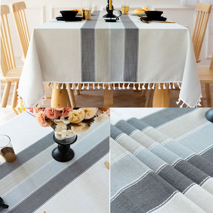 Waterproof Oil-resistant Rectangular Tablecloth Cotton Linen Wrinkle-resistant Tablecloth for Kitchen Dining Room Buffet Party