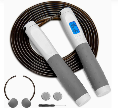 Digital skipping rope with calorie counter