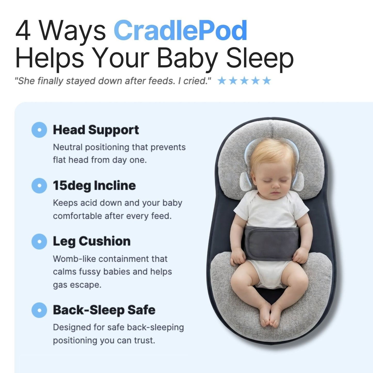 SleepNest™ | For Reflux, Colic & Better Sleep
