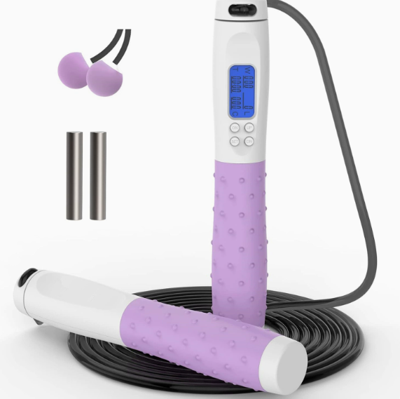 Digital skipping rope with calorie counter