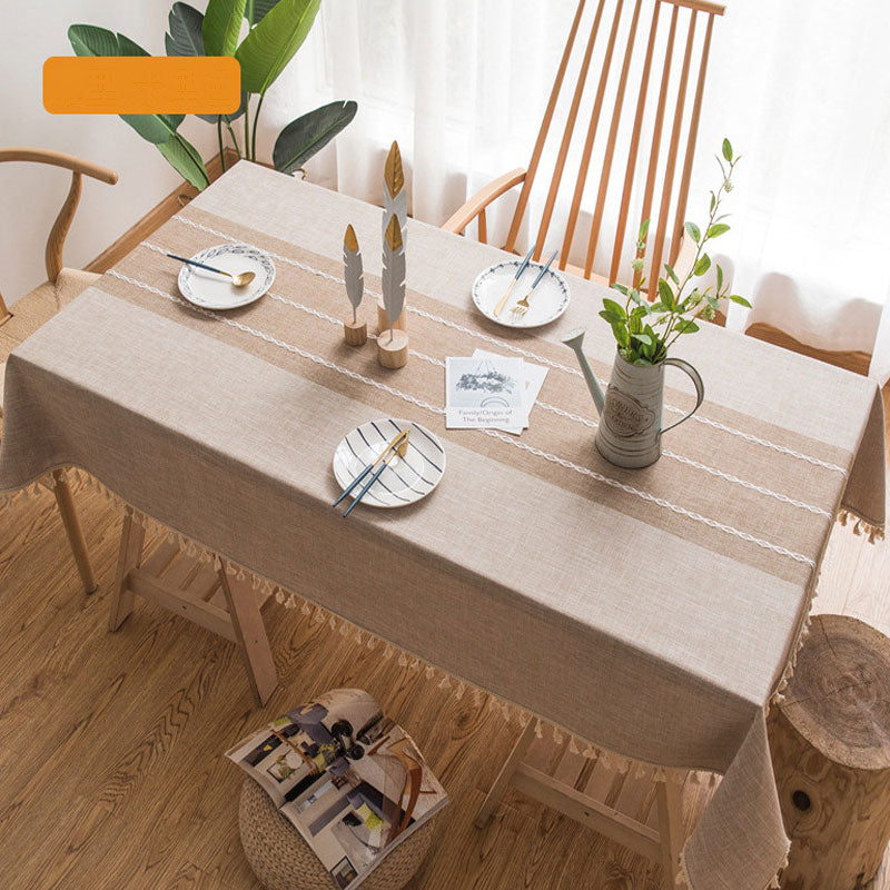 Waterproof Oil-resistant Rectangular Tablecloth Cotton Linen Wrinkle-resistant Tablecloth for Kitchen Dining Room Buffet Party