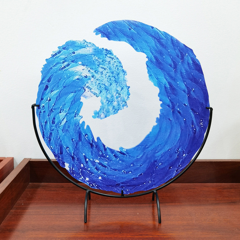 Glass Sculpture of Ocean Wave - AquaWave