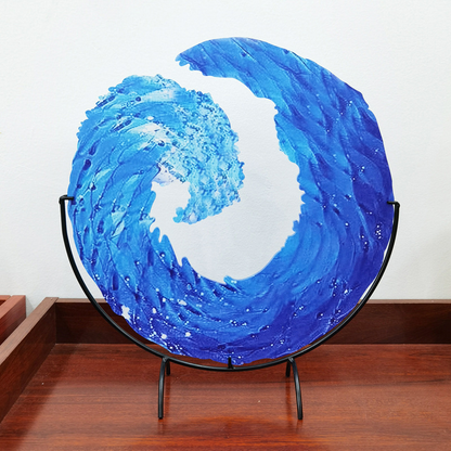 Glass Sculpture of Ocean Wave - AquaWave