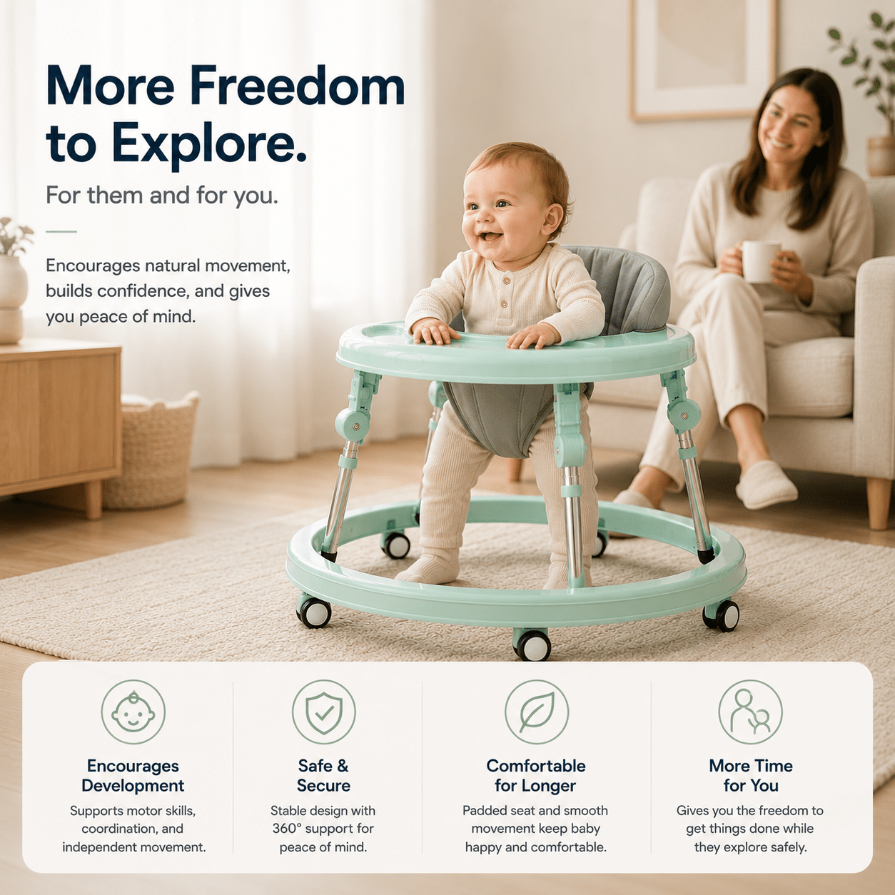 Little Steps™ | Anti-Rollover Baby Walker