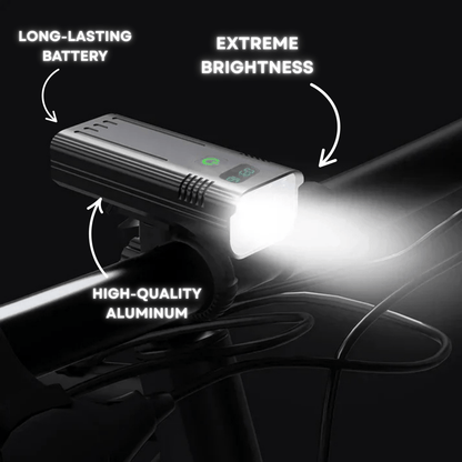 ROADGLOW X – 5000 Lumen Bike Light with 12 LEDs & USB-C Rechargeable Battery
