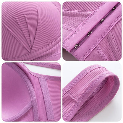 Plus Size Front Closure Elastic Push Up Comfort Bra - Elyra Finds