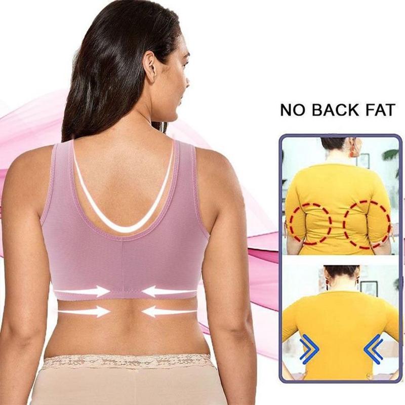 Plus Size Front Closure Elastic Push Up Comfort Bra - Elyra Finds