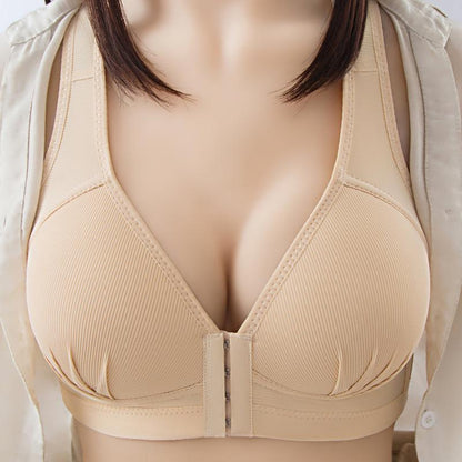 Plus Size Front Closure Elastic Push Up Comfort Bra - Elyra Finds